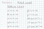 correction calcul mental tables de 7, 8 et 9